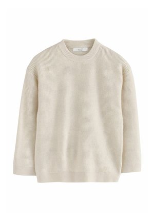 Next, TEXTURED KNITTED CREW NECK JUMPER - Jumper - ecru