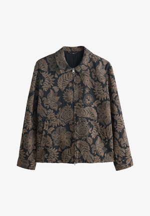 Next, REGULAR FIT - FLORAL PATTERNED ZIP THROUGH JACKET . - Overgangsjakke - black