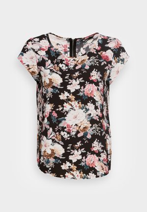 ONLY ONLVIC S/S AOP TOP NOOS PTM - Pluus - black