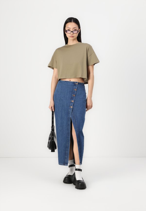 NMALENA O NECK SEMICROP - Basic T-shirt - mermaid4