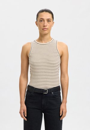 Selected, SLFANNA - Débardeur - oatmeal/black