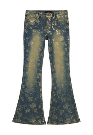 Desigual, PRINTED FLARE JEANS - Vaqueros a campana - blue