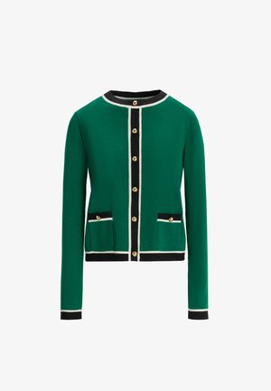 Luisa Spagnoli MATERIALE - Strickjacke - verde nero panna