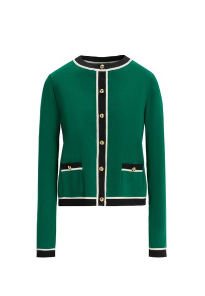 Luisa Spagnoli MATERIALE - Kardigán - verde nero panna