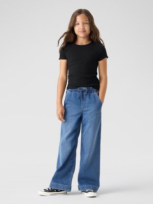 GAP KIDS HIGH RISE PULL-ON WIDE-LEG SWEATPANT JEANS - Široke kavbojke - dark wash indigo