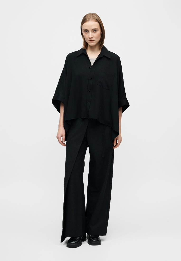 MM6 Maison Margiela Button-down blouse - black - Zalando.co.uk
