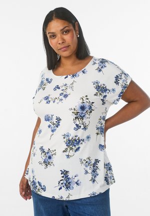 T-Shirt print - cloud d. w. blue fl.