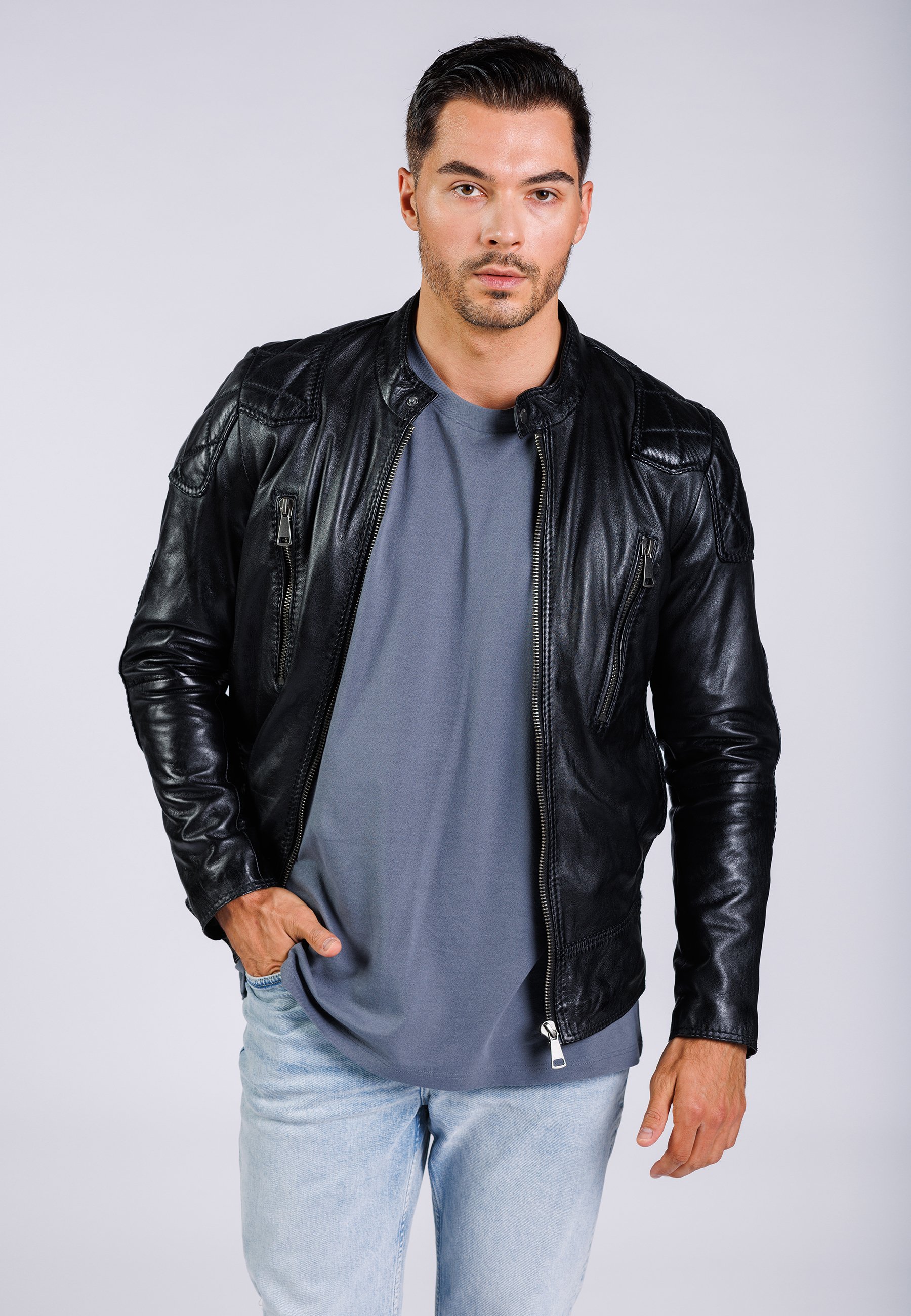 Zalando Freaky Nation Herren Lederjacke Greensafaris Leather