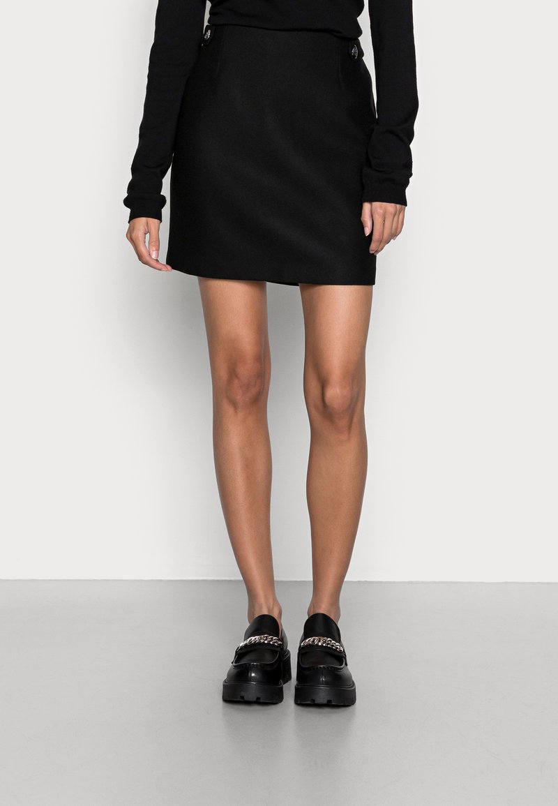 Tommy Hilfiger BLENDBUTTONS SHORT SKIRT - Minissaia - black