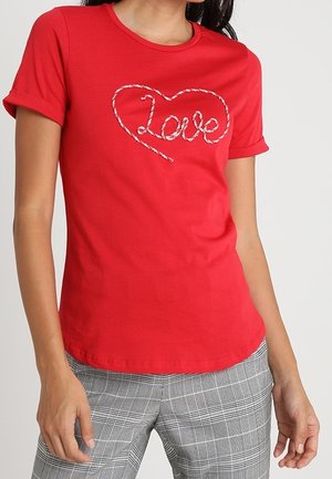 T-shirt med print - red