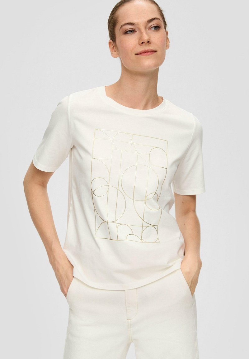 s.Oliver BLACK LABEL Print T-shirt - ecru