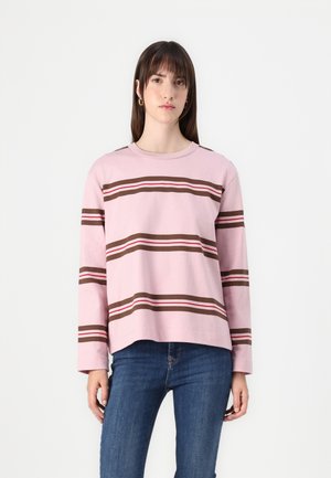 SLFBOXY-LUMA O-NECK - Langarmshirt - bleached mauve/equestrian red/chesnut