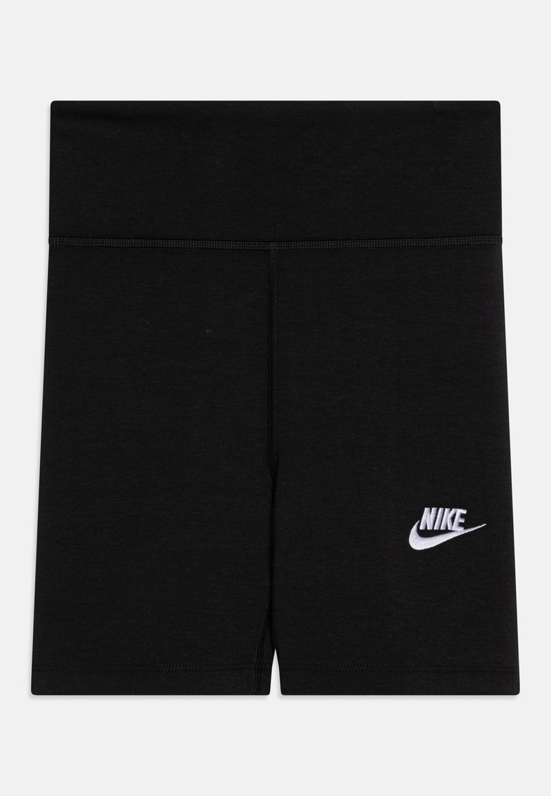 Črne športne hlače iz elastičnega materiala z visokim pasom. Na spodnjem levem sprednjem delu se nahaja bel Nike logotip.