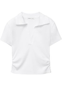 SHORT SLEEVE CROPPED - Bluză polo - white