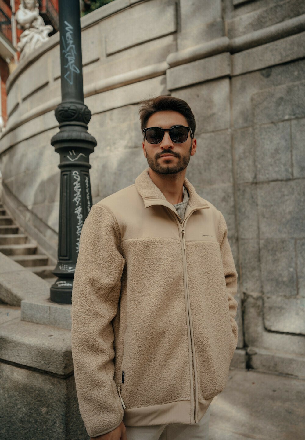 Kapten & Son TEDDY FLEECE JACKET - Fleecejas - sandstone/beige