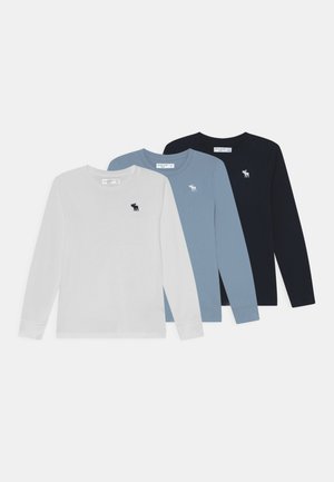 3 PACK - Maglietta a manica lunga - white/navy/blue