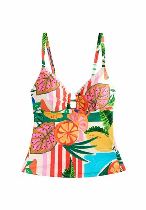 TALL FIT - WHIPSTITCH CROP - Sutien costum de baie din două piese - bright fruit stripe