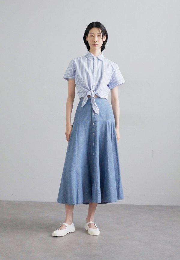 COTTON OXFORD TIE FRONT CROPPED SHIRT - Button-down blouse4