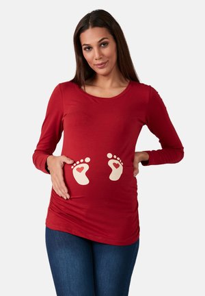 Langarmshirt - weinrot