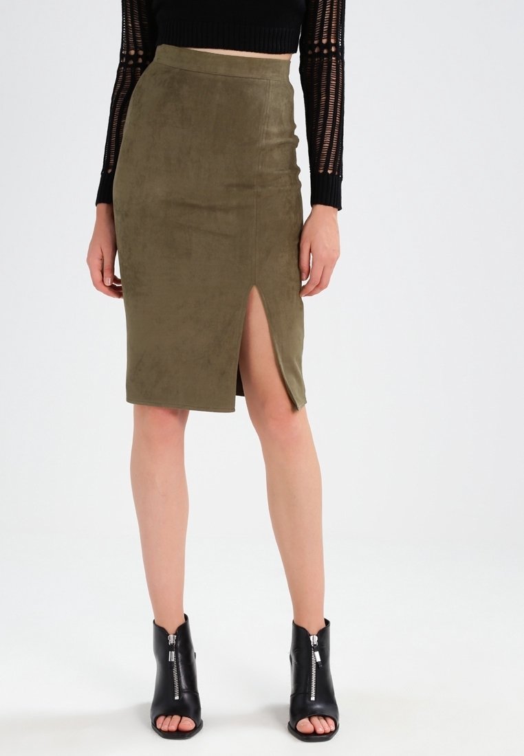 Missguided Pouzdrová sukně - khaki