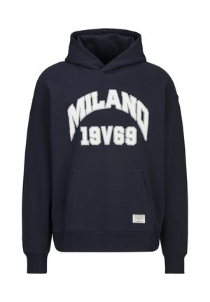 OVERSIZED QUENTINO COLLEGE - Kapuzenpullover - navy