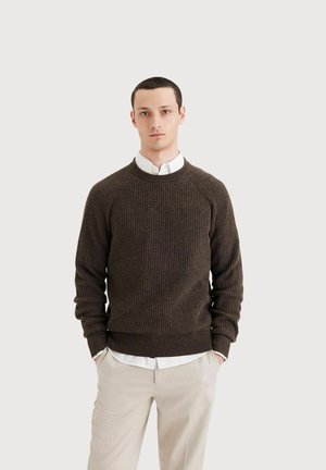 REGULAR FIT CREWNECK  - Striktrøje - molasses grey