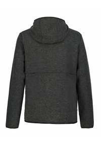 Giacca con cappuccio grigio scuro, caratterizzata da un motivo a maglia testurizzato. Vestibilità ampia con maniche lunghe e orlo dritto in vita.