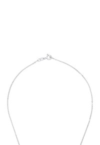 Collar de cadena de plata con un diseño delicado, que cuenta con un cierre de langosta y finos eslabones, reflejando la luz con una textura suave.
