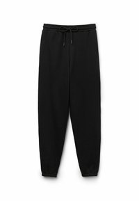 Schwarze Sweatpants aus Baumwollmischung, mit elastischem Bund und Kordelzug sowie schmal zulaufenden Bündchen an den Knöcheln.
