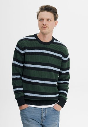 MELA, STRICKPULLOVER RAVI - Pullover - forest gestreift