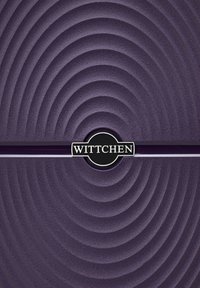 Superficie viola texturizzata con motivi circolari concentrici, caratterizzata da un logo circolare nero centrale con la scritta "WITTCHEN" in bianco.