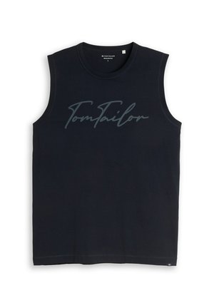 TOM TAILOR, TOM TAILOR T-SHIRT TANKTOP MIT LOGO-PRINT - Top - sky captain blue