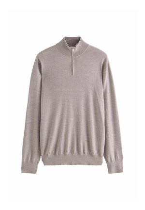REGULAR FIT SIGNATURE ZIP NECK  - Džemperis - neutral