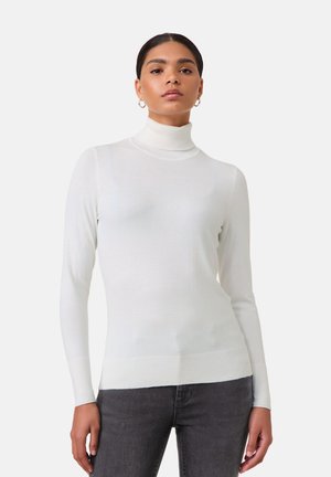 Taifun LANGARM RUND BASIC MIT ROLLKRAGEN - Jumper - offwhite
