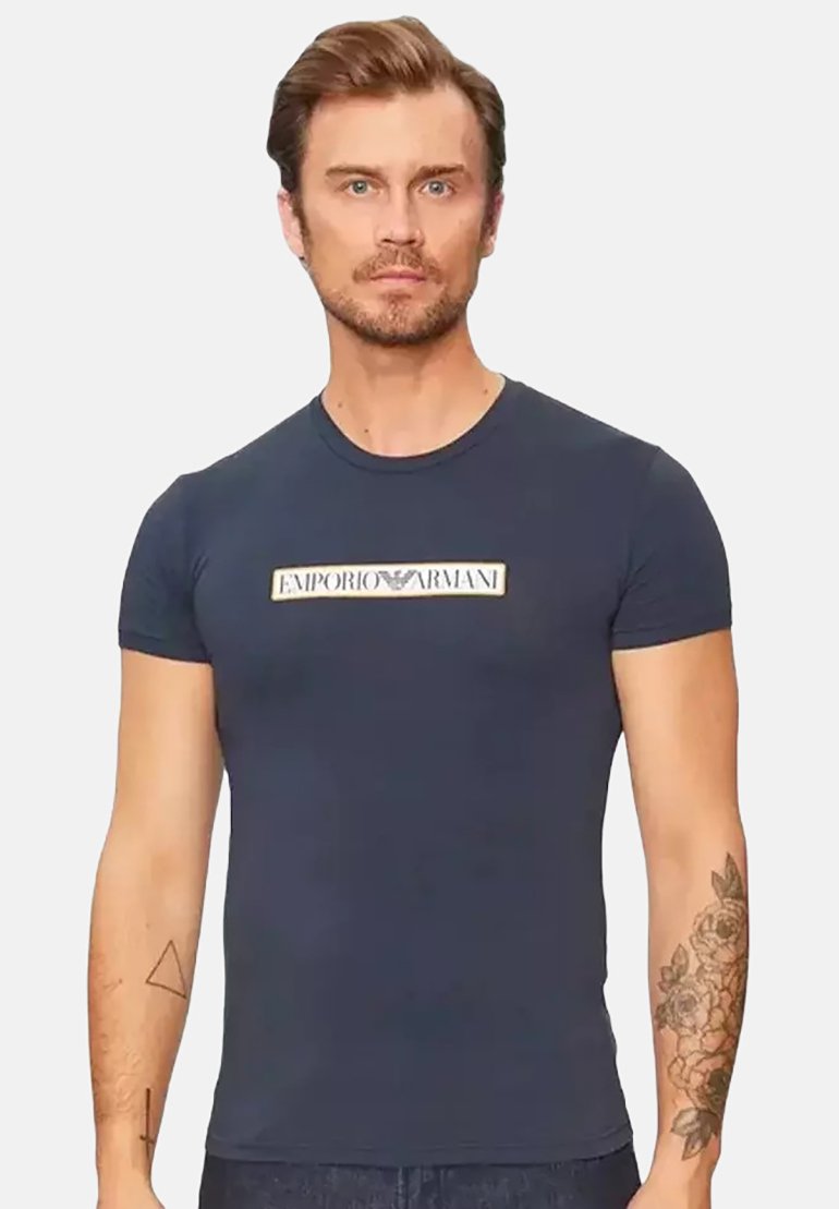 Emporio Armani T-shirt print blauw