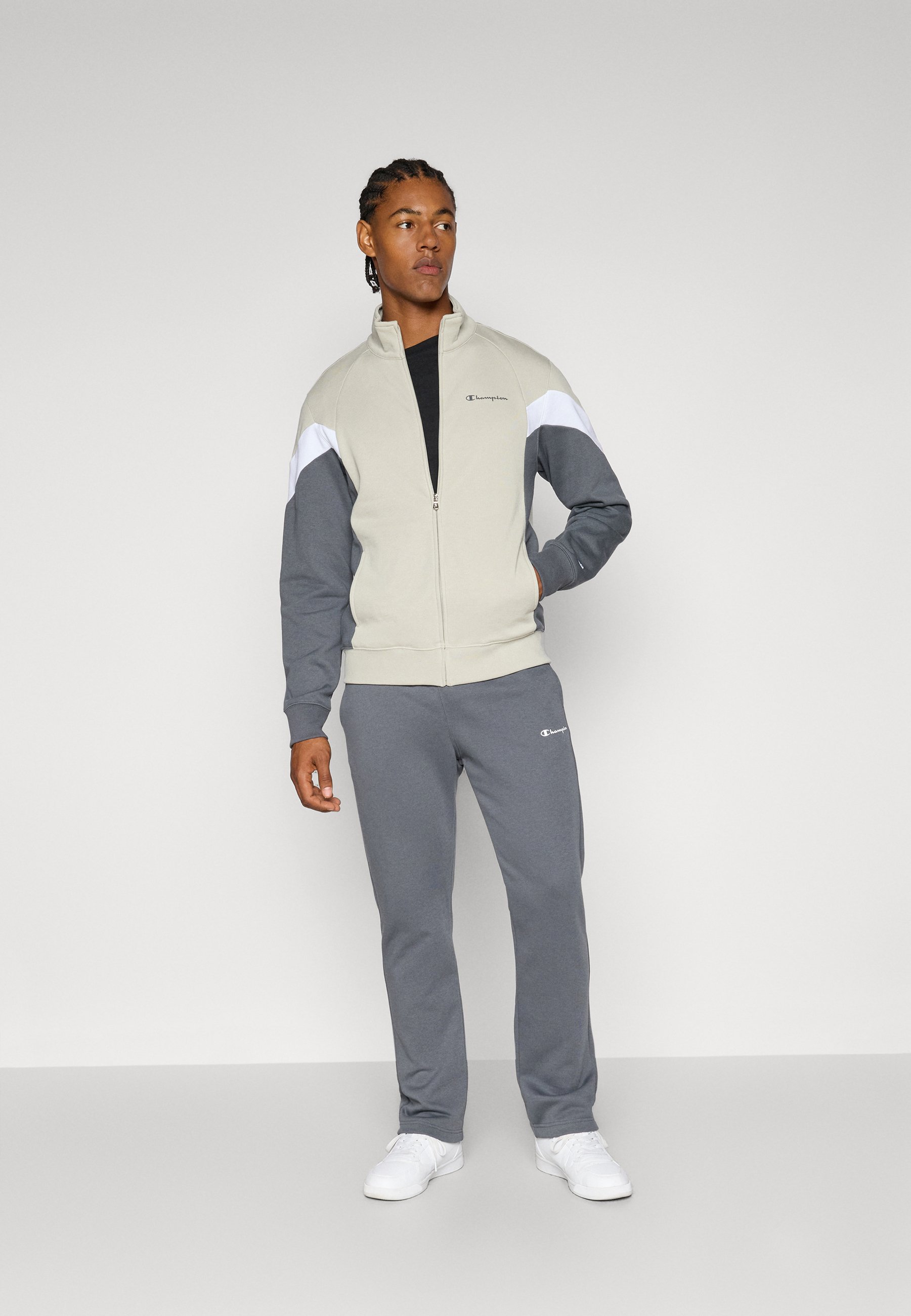 Champion COLORBLOCK SWEATSUIT SET Survêtement beige ZALANDO