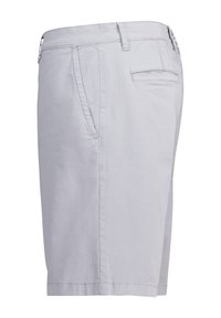 Light gray shorts made of cotton blend, featuring a flat-front design, side pockets, and a rear welt pocket. Clean stitching and classic cut.