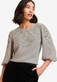 Love & Roses EMBELLISHED 3/4 SLEEVE - Blúzka - grey