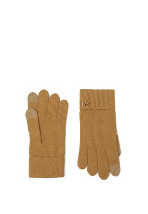Michael Kors, MICHAEL MICHAEL KORS BEVELED MK RIB CUFF GLOVE - Gloves - medium brown