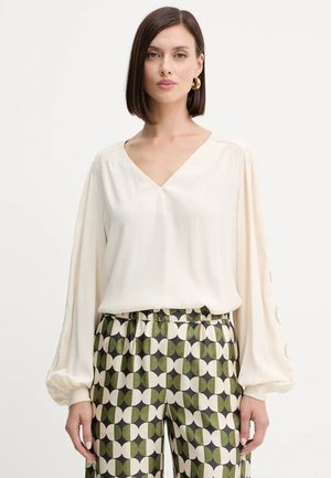 CON RICAMO - Camicetta - parchment