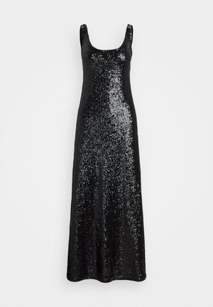 SEQUIN SCOOPNECK TANK DRESS - Festklänning - black
