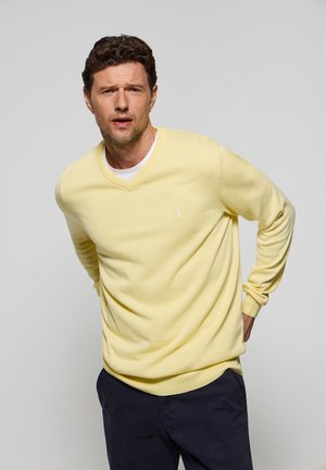 V NECK RIGBY - Stickad tröja - light yellow