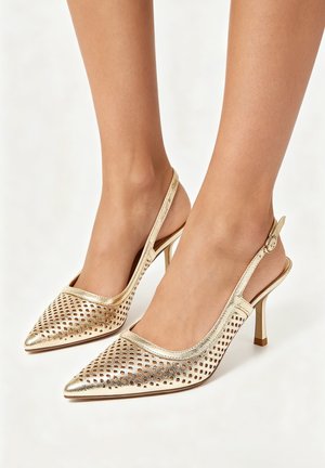 Super Mode, SLINGBACK AJOURÉE À TALONS - Escarpins - doré clair
