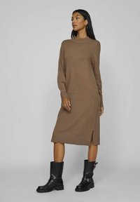 VILA VIRIL CREW NECK MIDI - Abito in maglia - fossil