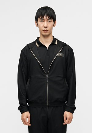 TRAIN PREMIUM LABEL HOODIE - Užtrauktuku užsegamas treningas - black