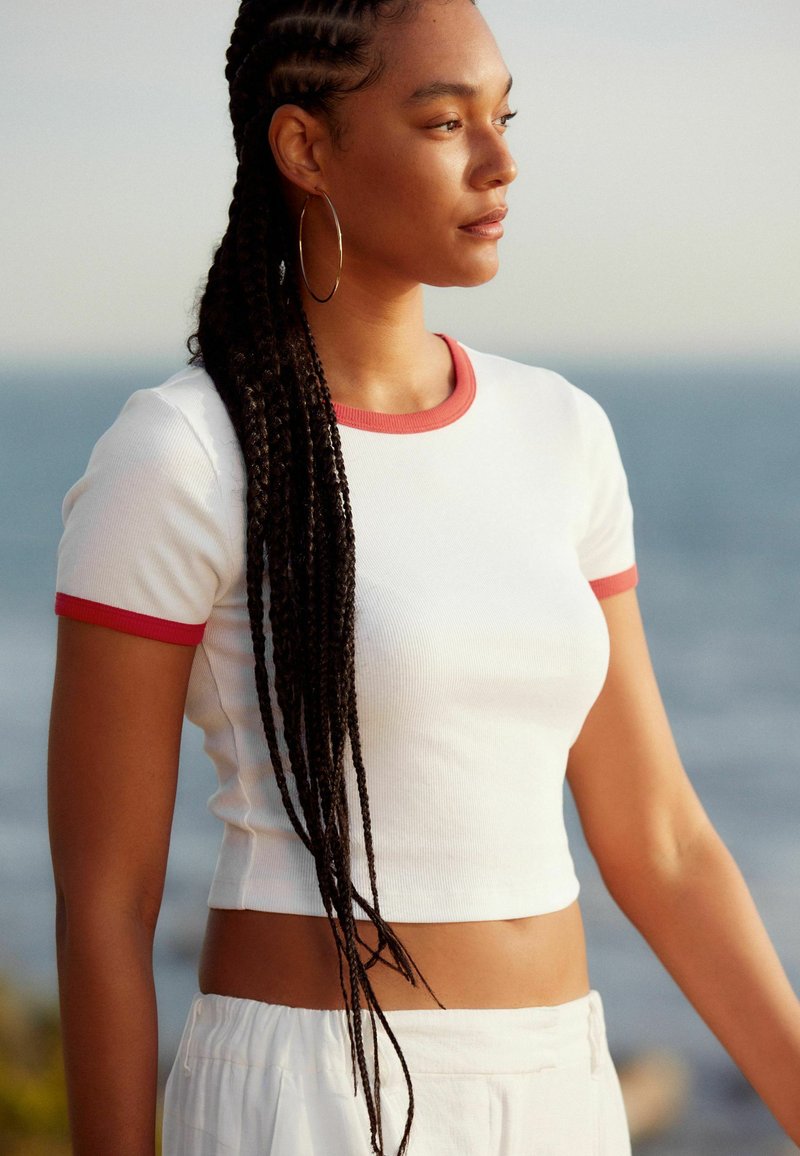 Next SLIM FIT SHORT SLEEVE CREW NECK  - Pamata T-krekls - red white