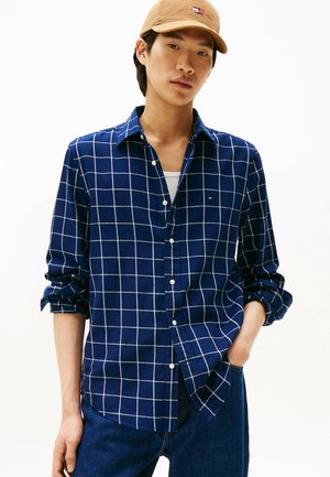 REGULAR FIT TEXTURED TWILL  - Camisa - dark blue indigo   check