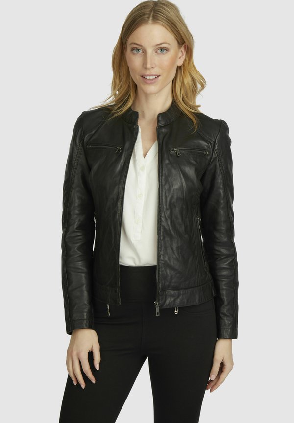 Lederjacke - schwarz