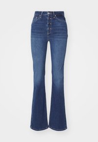 ONLPOSH SLIM FLARED BOX TAI - Bootcut farmer - dark blue denim