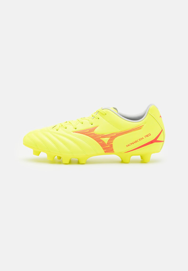 Mizuno MONARCIDA NEO III SELECT - Jalkapallokengät kiinteälle alustalle - safety yellow/fiery coral 2